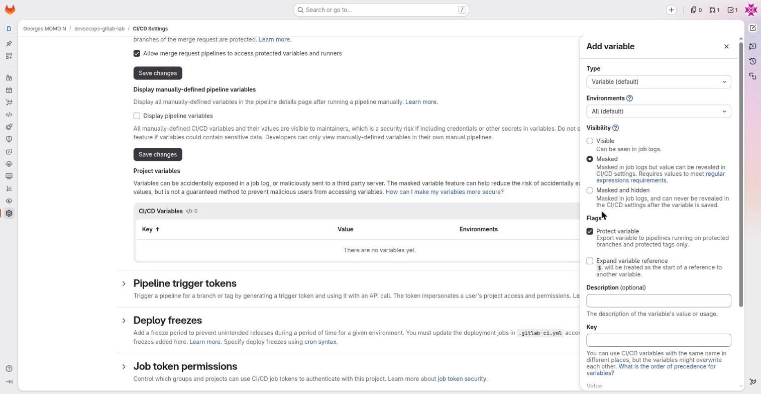 Add variable form with type, environments, visibility and flags